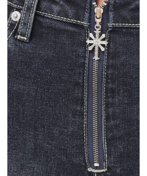 GYDA(ジェイダ)の「ハイウエストsacred edge cross ZIPデザインフレアデニムパンツ【セットアップ着用可能】(デニムパンツ・レディース・インディゴブルー/ライトブルー・MEDIUM/SMALL/X-SMALL)」の16枚目の写真