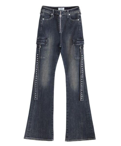 GYDA(ジェイダ)の「ハイウエストsacred edge cross ZIPデザインフレアデニムパンツ【セットアップ着用可能】(デニムパンツ・レディース・インディゴブルー/ライトブルー・MEDIUM/SMALL/X-SMALL)」の18枚目の写真