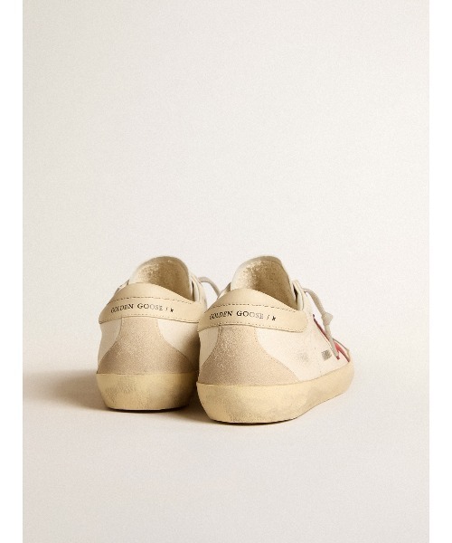 GOLDEN GOOSE(ゴールデングース)の「Super-Star ナッパレザー レザースター(レッド)&ヒールタブ(クリーム)(スニーカー・メンズ・ホワイト×レッド・40/41/42/44/43)」の5枚目の写真