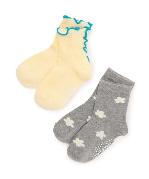 petit main(プティマイン)の「お花メロウショートソックス2P(ソックス/靴下・キッズ・レモンイエロー/オフホワイト/ラベンダー・M/L/S/SS)」の3枚目の写真