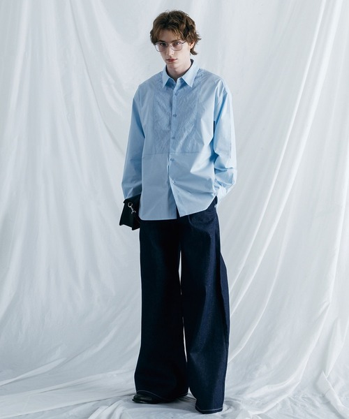 BLAYMORE（ブレイモア）の「【BLAYMORE】Regular Collar Lace Shirt / レギュラーカラーレースシャツ（シャツ/ブラウス・メンズ・ホワイト/ライトブルー/ブラック・MEDIUM/SMALL）」の5枚目の写真