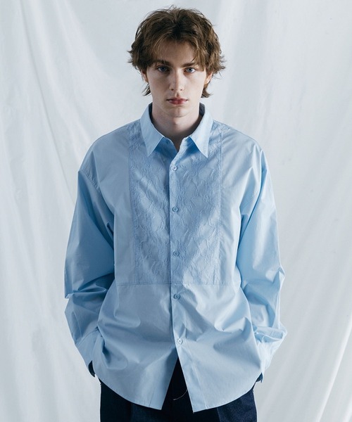 BLAYMORE（ブレイモア）の「【BLAYMORE】Regular Collar Lace Shirt / レギュラーカラーレースシャツ（シャツ/ブラウス・メンズ・ホワイト/ライトブルー/ブラック・MEDIUM/SMALL）」の7枚目の写真