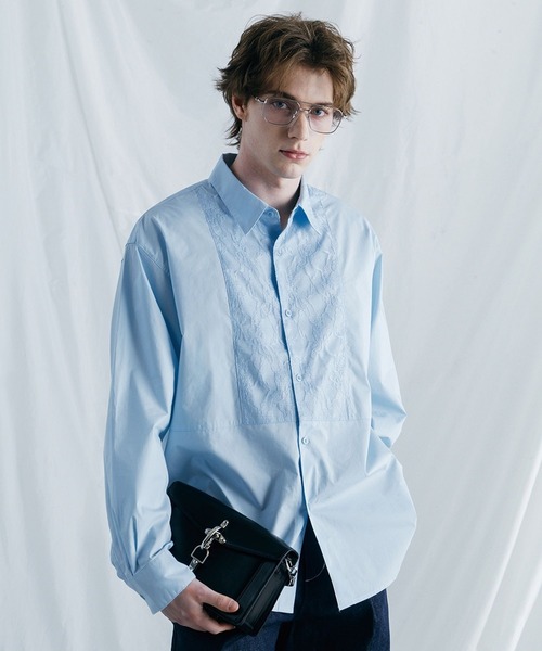 BLAYMORE（ブレイモア）の「【BLAYMORE】Regular Collar Lace Shirt / レギュラーカラーレースシャツ（シャツ/ブラウス・メンズ・ホワイト/ライトブルー/ブラック・MEDIUM/SMALL）」の9枚目の写真