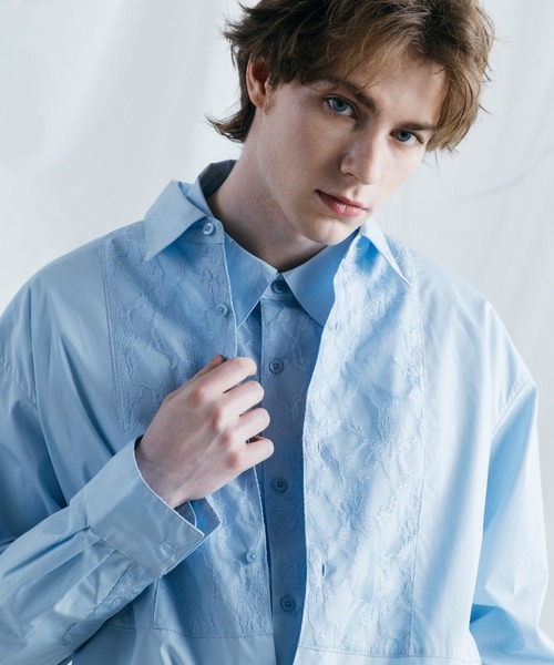 BLAYMORE（ブレイモア）の「【BLAYMORE】Regular Collar Lace Shirt / レギュラーカラーレースシャツ（シャツ/ブラウス・メンズ・ホワイト/ライトブルー/ブラック・MEDIUM/SMALL）」の13枚目の写真