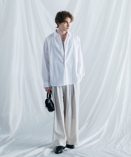 BLAYMORE（ブレイモア）の「【BLAYMORE】Regular Collar Lace Shirt / レギュラーカラーレースシャツ（シャツ/ブラウス・メンズ・ホワイト/ライトブルー/ブラック・MEDIUM/SMALL）」の16枚目の写真