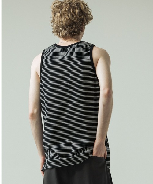 SLICK(スリック)の「【SLICK/スリック】30/2 Micro Border Tank Top/ マイクロボーダー タンクトップ(Tシャツ/カットソー・メンズ・アイボリー/ブラック系その他/スミクロ・3/1/2)」の19枚目の写真