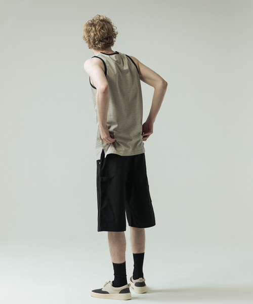 SLICK(スリック)の「【SLICK/スリック】30/2 Micro Border Tank Top/ マイクロボーダー タンクトップ(Tシャツ/カットソー・メンズ・アイボリー/ブラック系その他/スミクロ・3/1/2)」の10枚目の写真