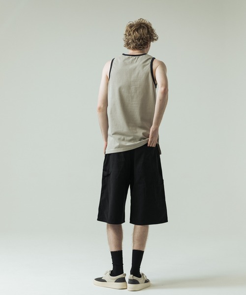 SLICK(スリック)の「【SLICK/スリック】30/2 Micro Border Tank Top/ マイクロボーダー タンクトップ(Tシャツ/カットソー・メンズ・アイボリー/ブラック系その他/スミクロ・3/1/2)」の11枚目の写真