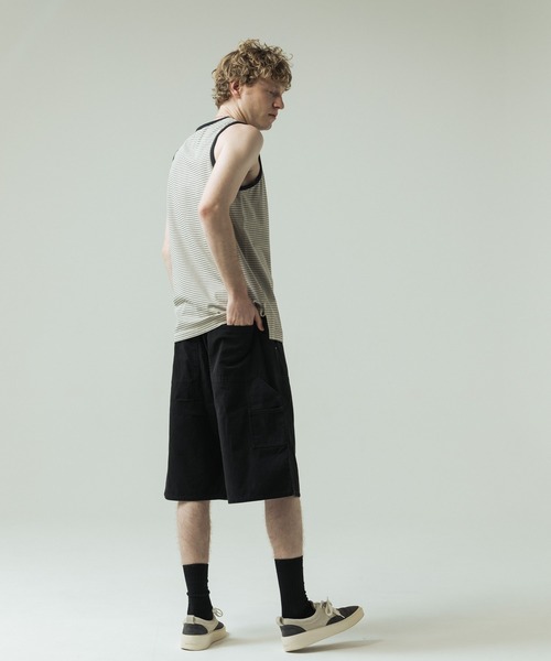 SLICK(スリック)の「【SLICK/スリック】30/2 Micro Border Tank Top/ マイクロボーダー タンクトップ(Tシャツ/カットソー・メンズ・アイボリー/ブラック系その他/スミクロ・3/1/2)」の12枚目の写真