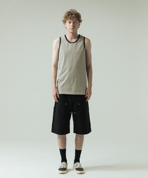 SLICK(スリック)の「【SLICK/スリック】30/2 Micro Border Tank Top/ マイクロボーダー タンクトップ(Tシャツ/カットソー・メンズ・アイボリー/ブラック系その他/スミクロ・3/1/2)」の13枚目の写真