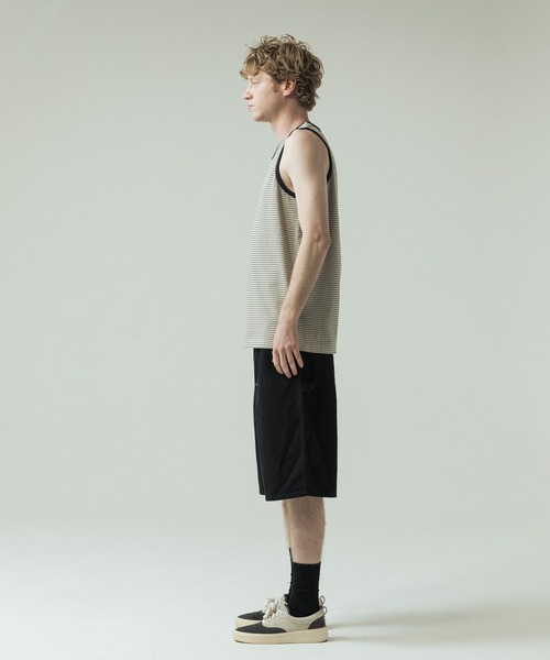 SLICK(スリック)の「【SLICK/スリック】30/2 Micro Border Tank Top/ マイクロボーダー タンクトップ(Tシャツ/カットソー・メンズ・アイボリー/ブラック系その他/スミクロ・3/1/2)」の14枚目の写真