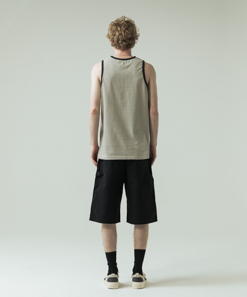 SLICK(スリック)の「【SLICK/スリック】30/2 Micro Border Tank Top/ マイクロボーダー タンクトップ(Tシャツ/カットソー・メンズ・アイボリー/ブラック系その他/スミクロ・3/1/2)」の15枚目の写真