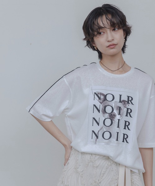 Eimee Law(エイミーロウ)の「アニマルフォト&刺繍ptメロウシアーTシャツ(Tシャツ/カットソー・レディース・サックスブルー/スミクロ/ライトイエロー/オフホワイト・FREE)」の12枚目の写真