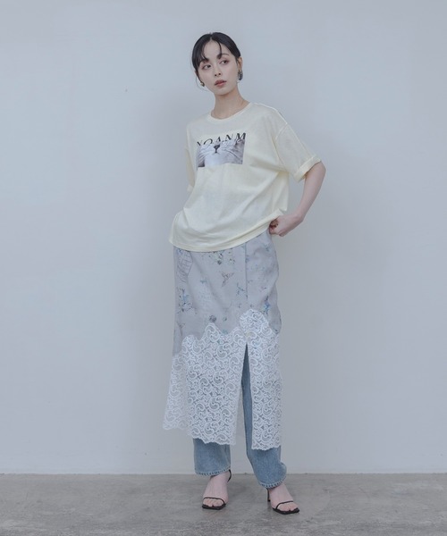 Eimee Law(エイミーロウ)の「アニマルフォト&刺繍ptメロウシアーTシャツ(Tシャツ/カットソー・レディース・サックスブルー/スミクロ/ライトイエロー/オフホワイト・FREE)」の13枚目の写真