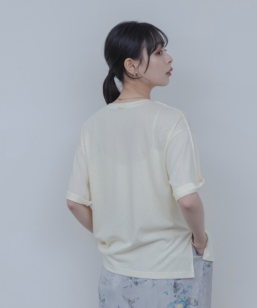 Eimee Law(エイミーロウ)の「アニマルフォト&刺繍ptメロウシアーTシャツ(Tシャツ/カットソー・レディース・サックスブルー/スミクロ/ライトイエロー/オフホワイト・FREE)」の18枚目の写真