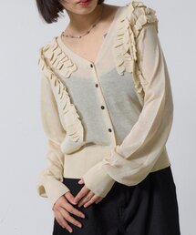 goocy | アシメフリルシアーカーディガン(ニット/セーター)