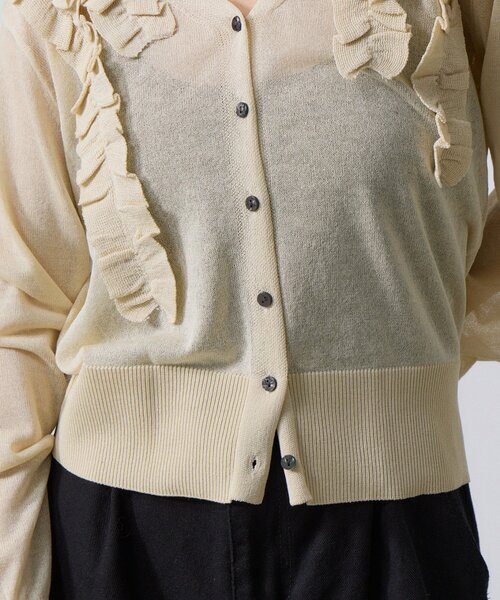 goocy（グーシー）の「アシメフリルシアーカーディガン（ニット/セーター・レディース・ホワイト系その他/ブラウン/チャコールグレー・FREE）」の14枚目の写真