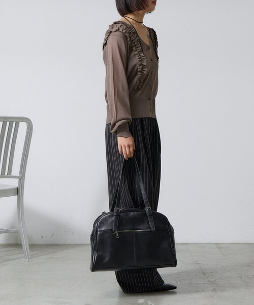 goocy（グーシー）の「アシメフリルシアーカーディガン（ニット/セーター・レディース・ホワイト系その他/ブラウン/チャコールグレー・FREE）」の9枚目の写真