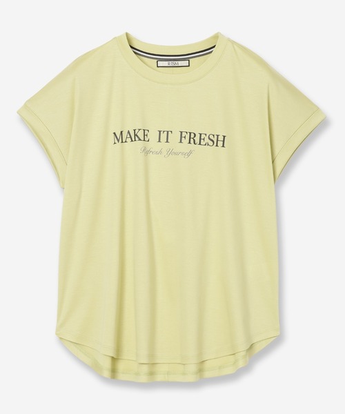 R-ISM(リズム)の「【接触冷感・紫外線防止・洗える】ロゴTシャツ(MAKE IT FRESH)(Tシャツ/カットソー・レディース・ブラック/オフホワイト/ライトイエロー・4)」の3枚目の写真
