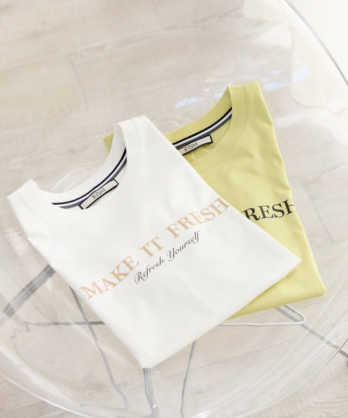 R-ISM(リズム)の「【接触冷感・紫外線防止・洗える】ロゴTシャツ(MAKE IT FRESH)(Tシャツ/カットソー・レディース・ブラック/オフホワイト/ライトイエロー・4)」の21枚目の写真