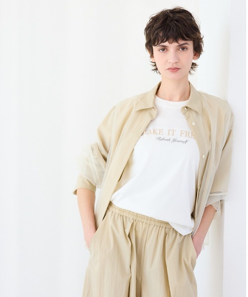 R-ISM(リズム)の「【接触冷感・紫外線防止・洗える】ロゴTシャツ(MAKE IT FRESH)(Tシャツ/カットソー・レディース・ブラック/オフホワイト/ライトイエロー・4)」の20枚目の写真