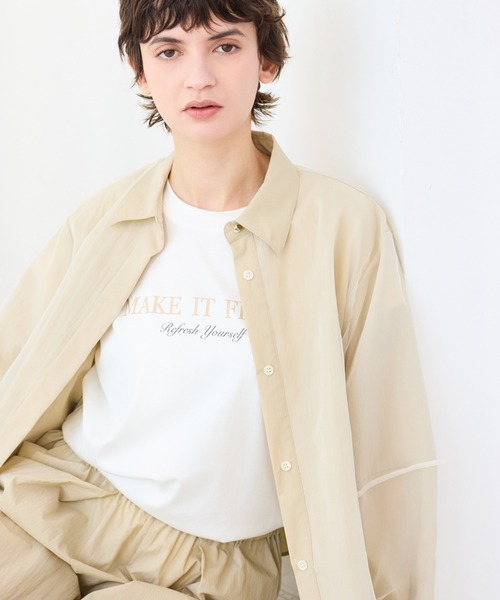 R-ISM(リズム)の「【接触冷感・紫外線防止・洗える】ロゴTシャツ(MAKE IT FRESH)(Tシャツ/カットソー・レディース・ブラック/オフホワイト/ライトイエロー・4)」の17枚目の写真