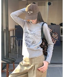 inst.ALL（インストール）の「クロップド丈ペイント風ロゴロンT（Tシャツ/カットソー）」