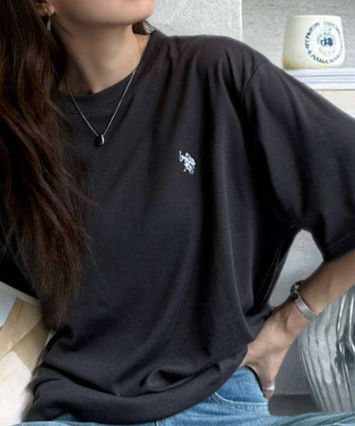 U.S. POLO ASSN.(ユーエスポロアッスン)の「【Ada.別注 U.S. POLO ASSN.】 ベーシック スムース 半袖 Tシャツ ユニセックス メンズ ◎(Tシャツ/カットソー・メンズ・ホワイト/チャコール/ネイビー・M/L)」の3枚目の写真