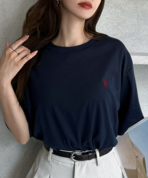 U.S. POLO ASSN.(ユーエスポロアッスン)の「【Ada.別注 U.S. POLO ASSN.】 ベーシック スムース 半袖 Tシャツ ユニセックス メンズ ◎(Tシャツ/カットソー・メンズ・ホワイト/チャコール/ネイビー・M/L)」の12枚目の写真