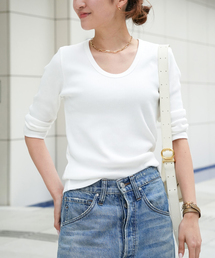 Deuxieme Classe（ドゥーズィエムクラス）の「Rib Open Neck プルオーバー（Tシャツ/カットソー）」