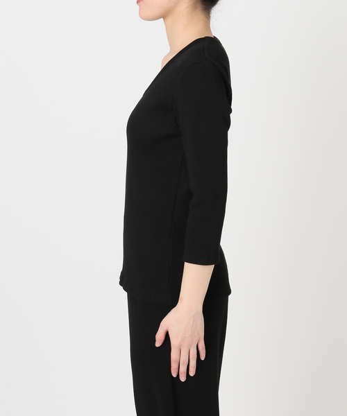 Deuxieme Classe（ドゥーズィエムクラス）の「Rib Open Neck プルオーバー（Tシャツ/カットソー・レディース・グレー/ブラック/ホワイト・FREE）」の17枚目の写真