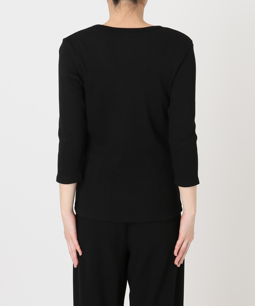 Deuxieme Classe（ドゥーズィエムクラス）の「Rib Open Neck プルオーバー（Tシャツ/カットソー・レディース・グレー/ブラック/ホワイト・FREE）」の18枚目の写真