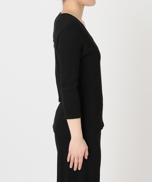 Deuxieme Classe（ドゥーズィエムクラス）の「Rib Open Neck プルオーバー（Tシャツ/カットソー・レディース・グレー/ブラック/ホワイト・FREE）」の19枚目の写真