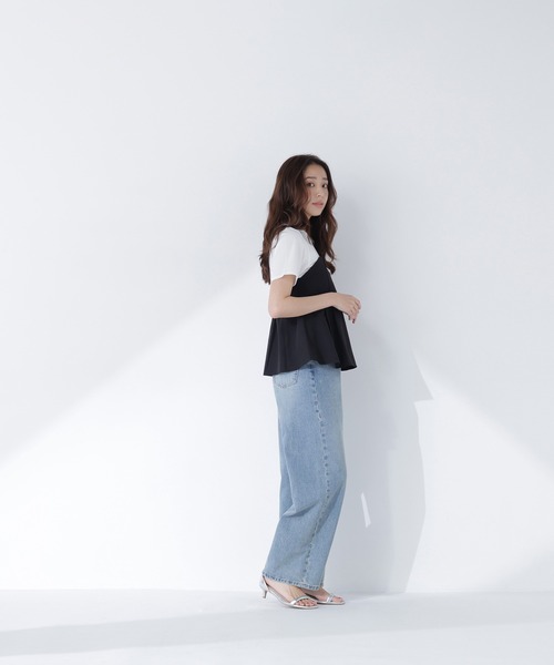 NATURAL BEAUTY BASIC(ナチュラルビューティーベーシック)の「ペプラムビスチェドッキングカットソー(Tシャツ/カットソー・レディース・ホワイト系その他2/ホワイト系その他/ブラック系その他2・フリ-)」の7枚目の写真