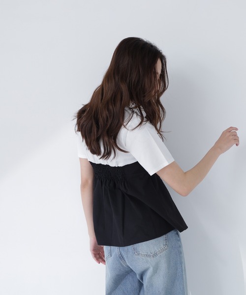 NATURAL BEAUTY BASIC(ナチュラルビューティーベーシック)の「ペプラムビスチェドッキングカットソー(Tシャツ/カットソー・レディース・ホワイト系その他2/ホワイト系その他/ブラック系その他2・フリ-)」の8枚目の写真