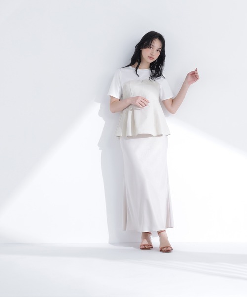 NATURAL BEAUTY BASIC(ナチュラルビューティーベーシック)の「ペプラムビスチェドッキングカットソー(Tシャツ/カットソー・レディース・ホワイト系その他2/ホワイト系その他/ブラック系その他2・フリ-)」の12枚目の写真