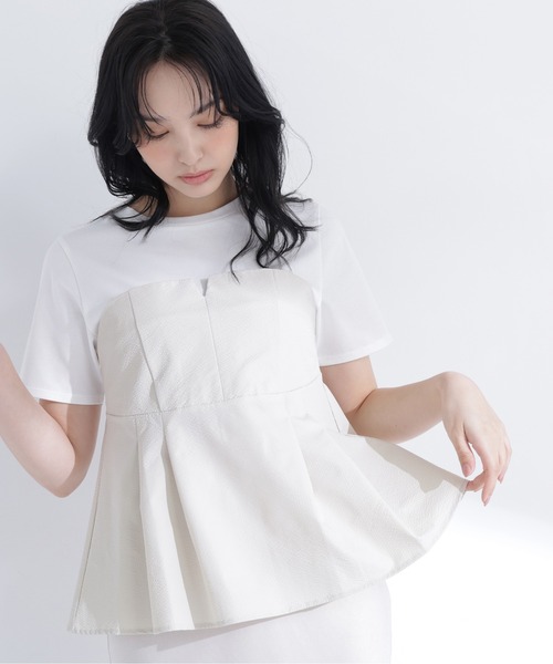 NATURAL BEAUTY BASIC(ナチュラルビューティーベーシック)の「ペプラムビスチェドッキングカットソー(Tシャツ/カットソー・レディース・ホワイト系その他2/ホワイト系その他/ブラック系その他2・フリ-)」の14枚目の写真