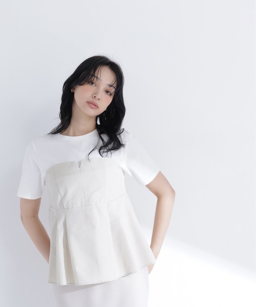 NATURAL BEAUTY BASIC(ナチュラルビューティーベーシック)の「ペプラムビスチェドッキングカットソー(Tシャツ/カットソー・レディース・ホワイト系その他2/ホワイト系その他/ブラック系その他2・フリ-)」の22枚目の写真