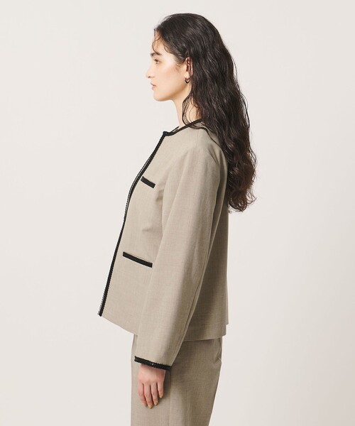 UNITED ARROWS(ユナイテッドアローズ)の「Spiree ASAMI ノーカラー ジャケット(ノーカラージャケット・レディース・ナチュラル/ネイビー・36/38/40)」の10枚目の写真