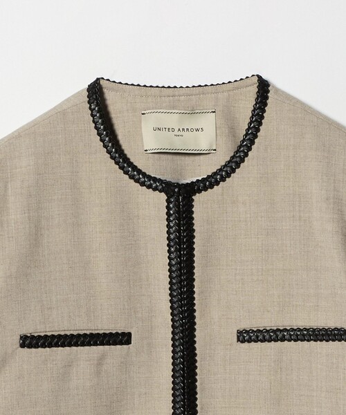 UNITED ARROWS(ユナイテッドアローズ)の「Spiree ASAMI ノーカラー ジャケット(ノーカラージャケット・レディース・ナチュラル/ネイビー・36/38/40)」の14枚目の写真