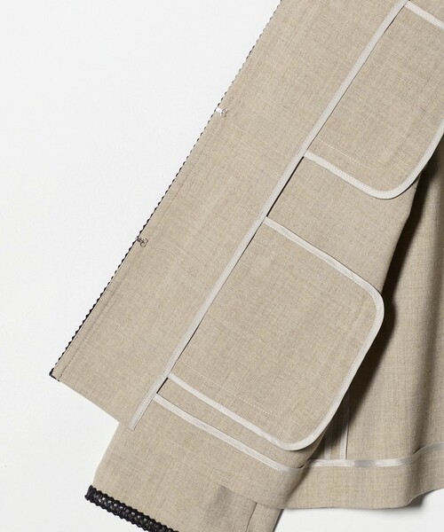 UNITED ARROWS(ユナイテッドアローズ)の「Spiree ASAMI ノーカラー ジャケット(ノーカラージャケット・レディース・ナチュラル/ネイビー・36/38/40)」の19枚目の写真