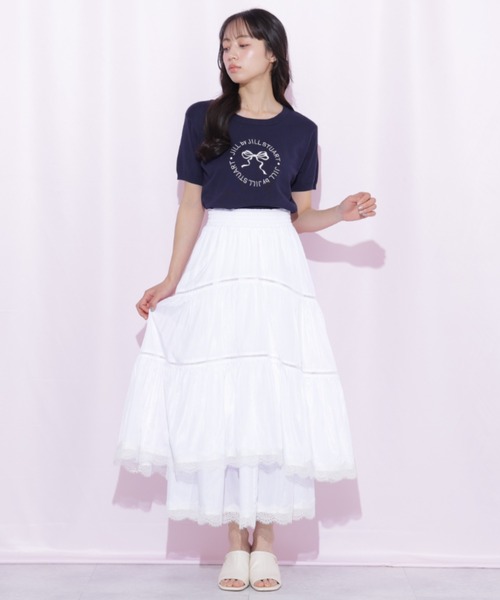 JILL by JILL STUART(ジルバイジルスチュアート)の「コットンライクティアードスカート(スカート・レディース・グレー/ピンク/ホワイト・FREE)」の1枚目の写真