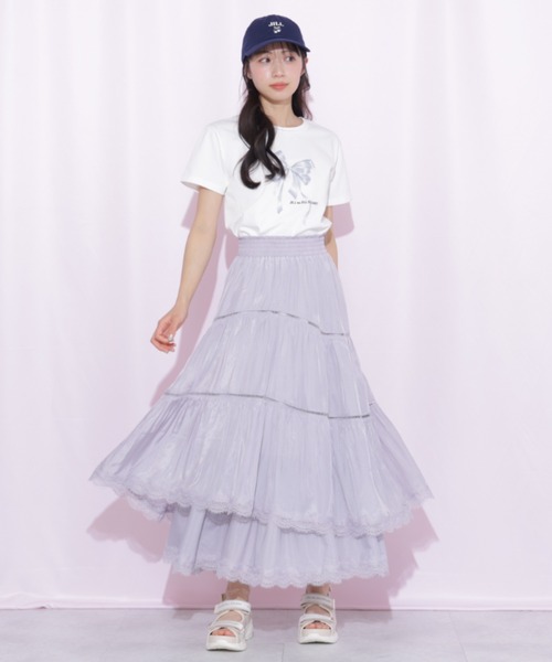 JILL by JILL STUART(ジルバイジルスチュアート)の「コットンライクティアードスカート(スカート・レディース・グレー/ピンク/ホワイト・FREE)」の5枚目の写真