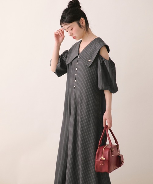 loin nuit(ロワンニュイ)の「big collar puff onepiece / ビックカラーパフワンピース(ワンピース・レディース・ブルー/グレー/アイボリー・FREE)」の11枚目の写真