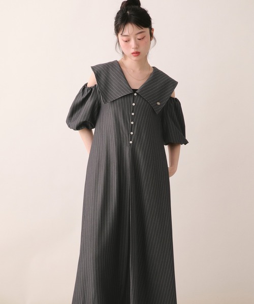 loin nuit(ロワンニュイ)の「big collar puff onepiece / ビックカラーパフワンピース(ワンピース・レディース・ブルー/グレー/アイボリー・FREE)」の13枚目の写真