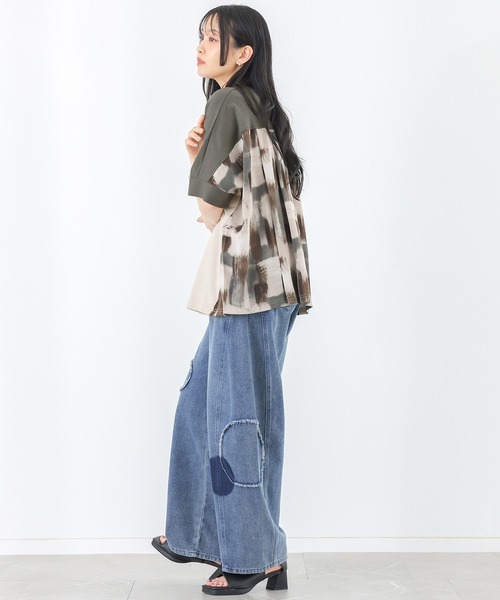 n'OrLABEL（ノアールレーベル）の「プリント切替配色カットソー（Tシャツ/カットソー・レディース・チャコール/グレイッシュベージュ・FREE）」の10枚目の写真
