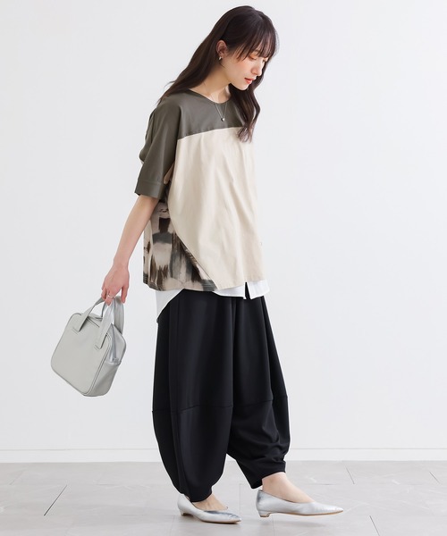 n'OrLABEL（ノアールレーベル）の「プリント切替配色カットソー（Tシャツ/カットソー・レディース・チャコール/グレイッシュベージュ・FREE）」の14枚目の写真