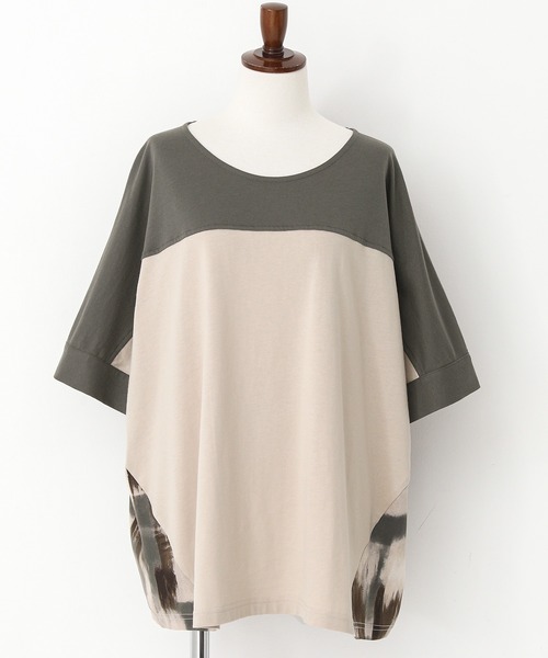 n'OrLABEL（ノアールレーベル）の「プリント切替配色カットソー（Tシャツ/カットソー・レディース・チャコール/グレイッシュベージュ・FREE）」の19枚目の写真