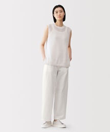 〔MUJI Labo〕婦人　綿混タックワイドパンツ