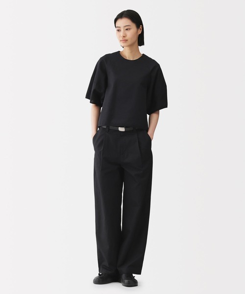MUJI Labo(ムジラボ)の「〔MUJI Labo〕婦人 綿混タックワイドパンツ(その他パンツ・レディース・ダークグレー/ベージュ/ブラック/オフホワイト・58/61/64/67/70/73)」の1枚目の写真